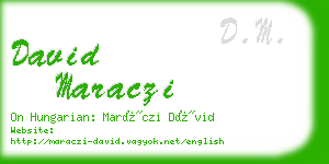 david maraczi business card